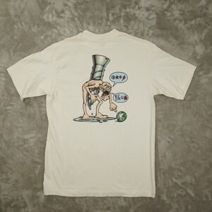 Totally Screwed Vintage White Graphic T Shirt White Short Sleeve Single Stitch L